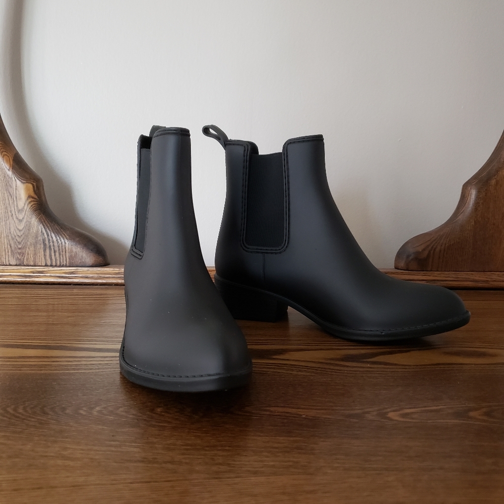 Jeffrey Campbell Chelsea Rubber Rain Boots - Black